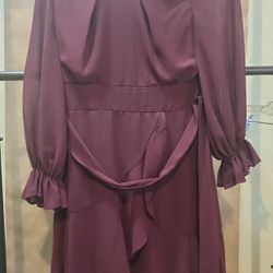 Be Darling Long Sleeve Ruffle A Line Thai Zips And Back High Low Dress Size 3 4 Excellent Condition