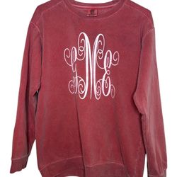 Comfort Colors Monogram Crewneck Sweatshirt – Garment Dyed – Size M 
