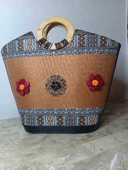 Beautiful Handmade African Beaded Maasai Juti Tote Bag Purse Basket
