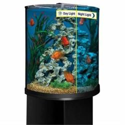 30 gallon half moon Fishtank/aquarium and stand for Sale in