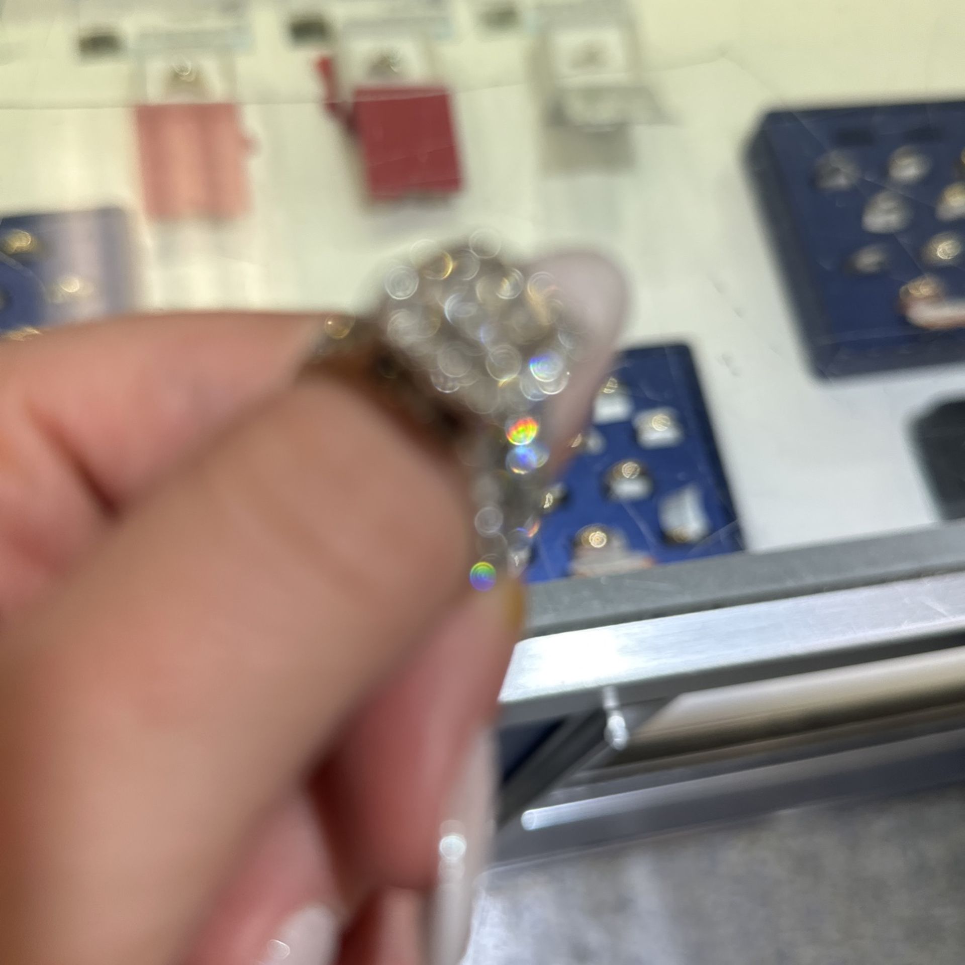 14 K White Gold Diamonds Ring