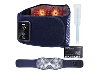 Brandnew Back Massager Belt Cordless, FSA-HSA Eligible Upgraded Red Light Heating Pad for Low Back, 3 Vibration Electric Massager, 5 Heat, Mother Gift