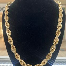 10 K Rope Chain 9mm Real Gold 