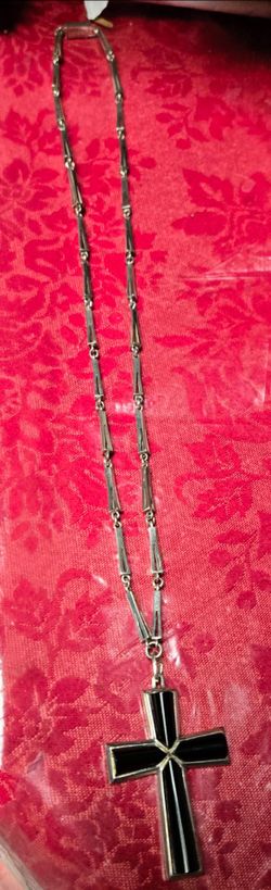 Onyx and sterling silver chain