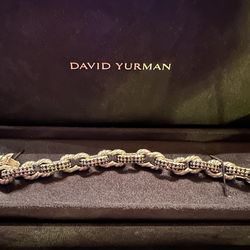 XL DAVID YURMAN  MENS BLACK DIAMOND LINK BRACELET