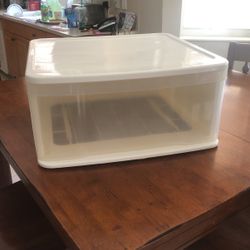 White Plastic Storage Drawer