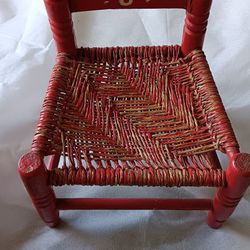 Vintage Wicker Wood Child Chair