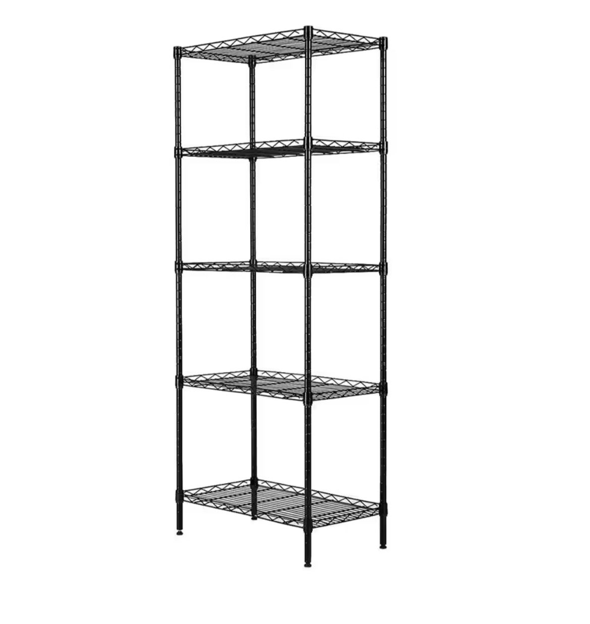 Black 5-Tier Heavy Duty Steel Freestanding Garage Storage Shelving Unit (21.3 in. W x 59 in. H x 11.42 in. D)