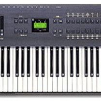Alesis QS7 Keyboard Musical Instrument with expansion card and Pro Line Proline Model PL200 X Stand,  SKB Case, and Peavey KB-15 Keyboard Amp. 