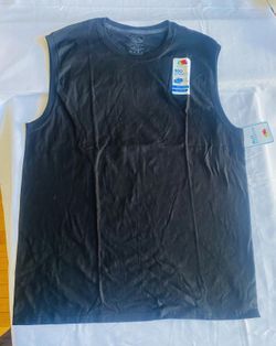 Men’s Fruit of the Loom Black Sleeveless T-Shirt Size Large