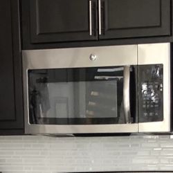 GE Stainless Steel Over-the-Range Microwave Door Handle - Silver