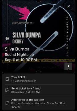 PAWSA 2x tickets on 10/17 at Rio Vista Lot LA
