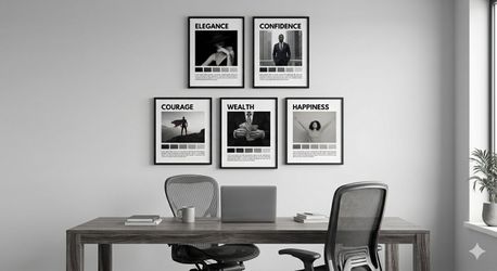Five Black and white 8 X 10 fashion prints "97 Decor Boujee Room Decor" motivate