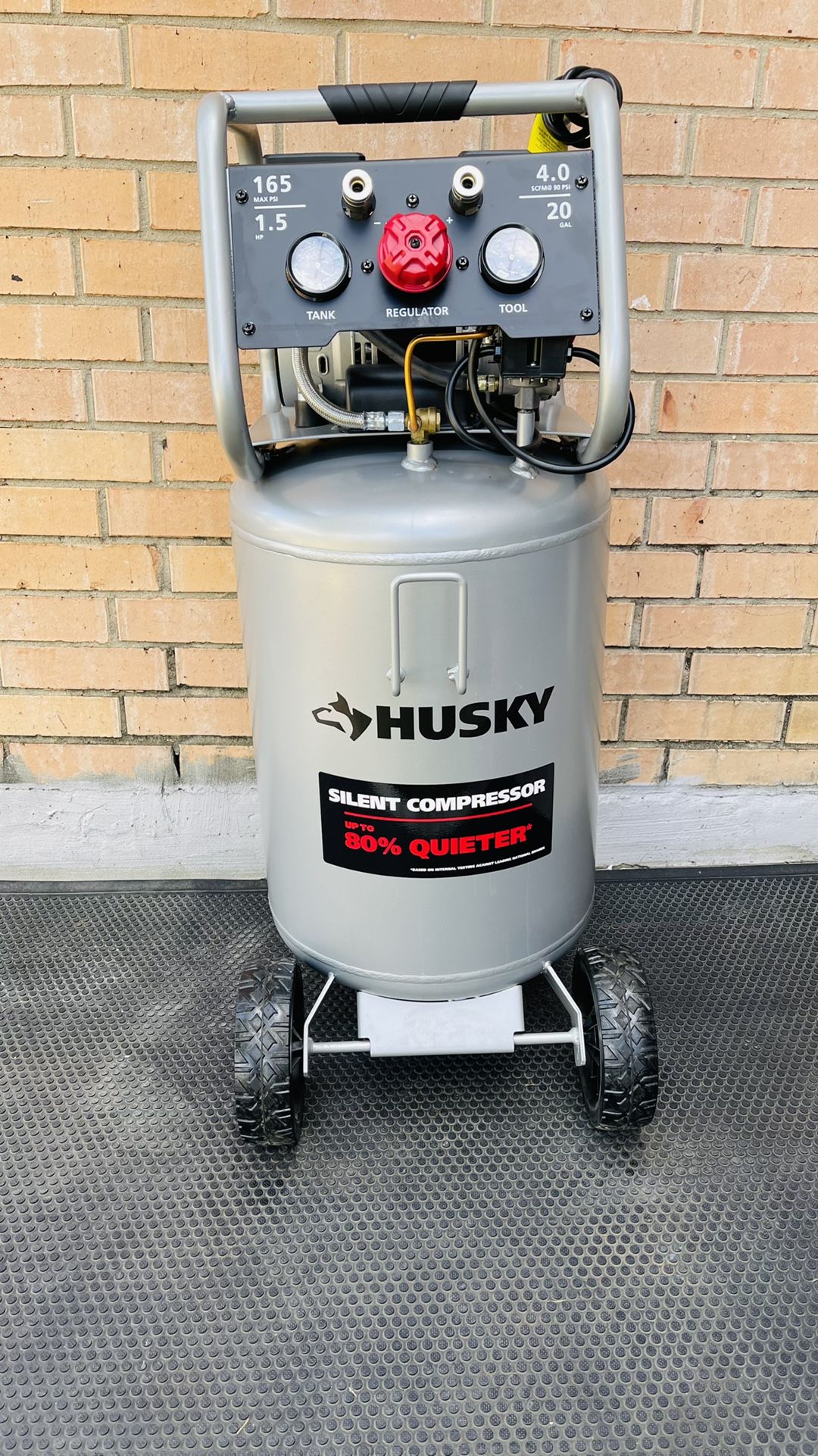 Husky 20 Gal. Vertical Electric-Powered Silent Air Compressor