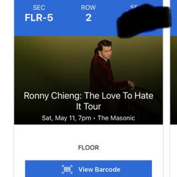 Ronny Chieng 2Tickets, Row 2 $150