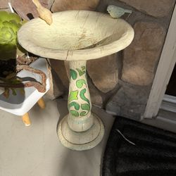 Vintage Jim shore Rustic Bird Bath with Bird Accents