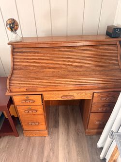 Vintage 1960s Oak Roll-Top Desk | $450 OBO