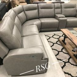 Real Leather Power Reclining Sectional Couch By Ashley Furniture 💚No Needed Credit Check 💛 $39 Down Payment with Financing
