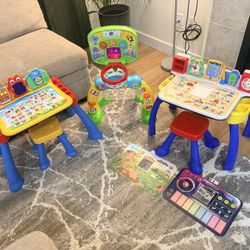 V Tech Touch And Learn Activity Desks And Toddler Basketball Hoop