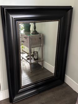 Beautiful Large Black Beveled Wall Mirror!