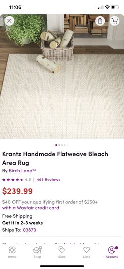Brand New 5x8 Area Rug! (off White)