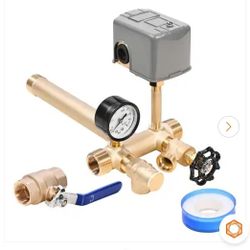 VEVOR
1 in. x 11 in. Well Pressure Tank Tee Kit, with 8-Pieces Pure Brass Pressure Tank Installation Kit for Water Well