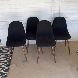 4 Black Fabric Chairs 