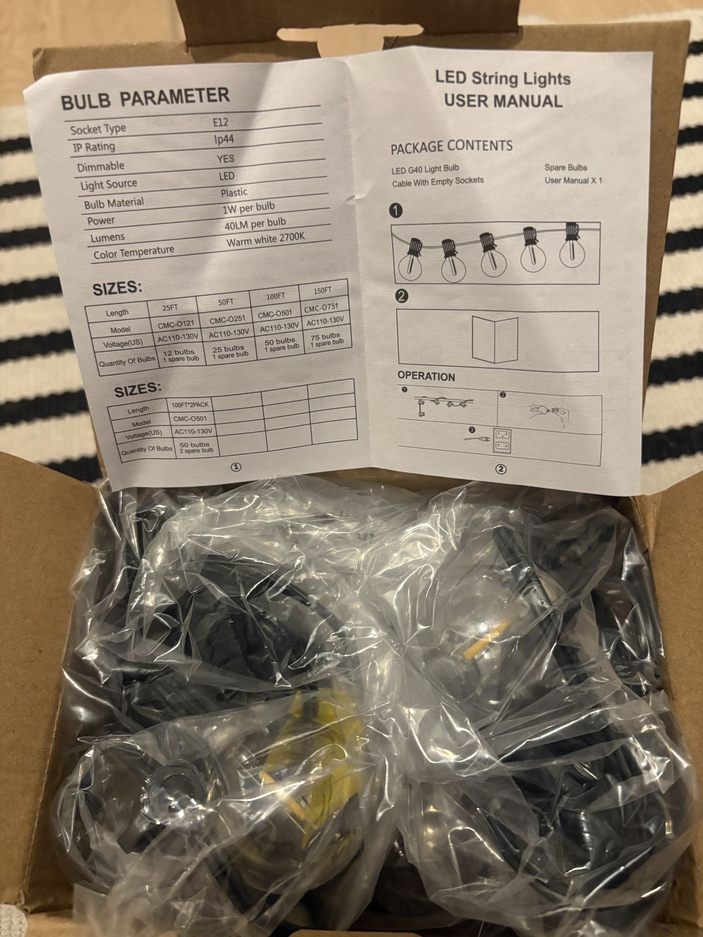 10ft LED String Lights