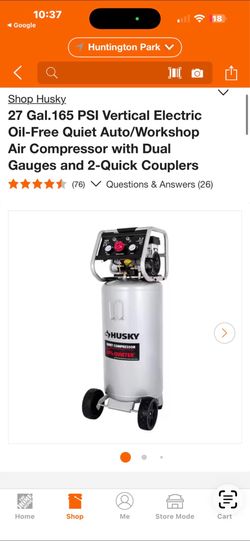 Husky 27 Gal.165 PSI Vertica