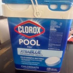 12 Pound Clorox Xtra BLUE Chlorine Pool and Spa 3 inch Tabs  Tablets Brand New Sealed