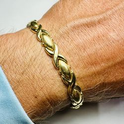 14k Solid Yellow Gold Bracelet – 8mm / 7” / 10.56g ✨