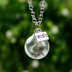 Dandelion crystal necklace