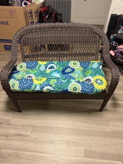 Outdoor Wicker Seat with Cushion