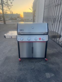 Bbq grill gas propane WEBER with side burner stainless steel