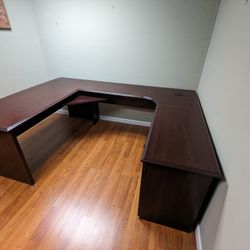 Real Space 65" U-Shape Executive Desk Walnut