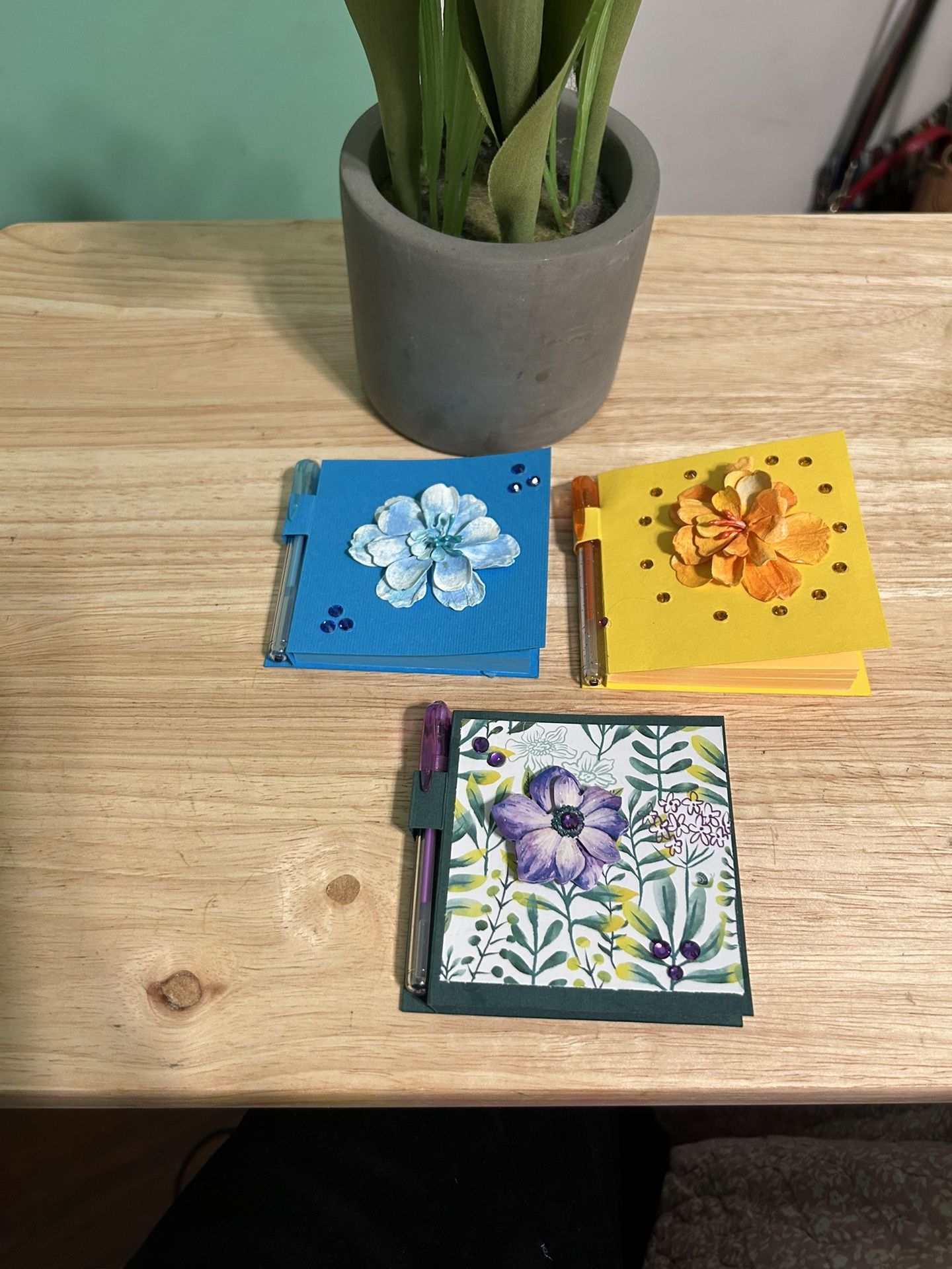 Floral Notepad Set - Blue, Yellow, and Green