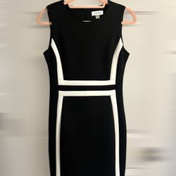 Calvin Klein Black & White Colorblock Sheath Dress – Size 8 – Brand New!