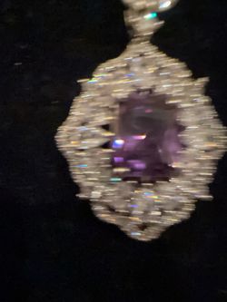 Crystal Pendant with Purple Center Stone