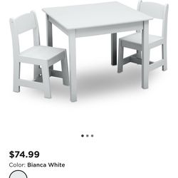 Delta children 2 chair and table set white
