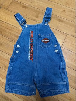 Vintage Harley-Davidson toddler denim shortalls
