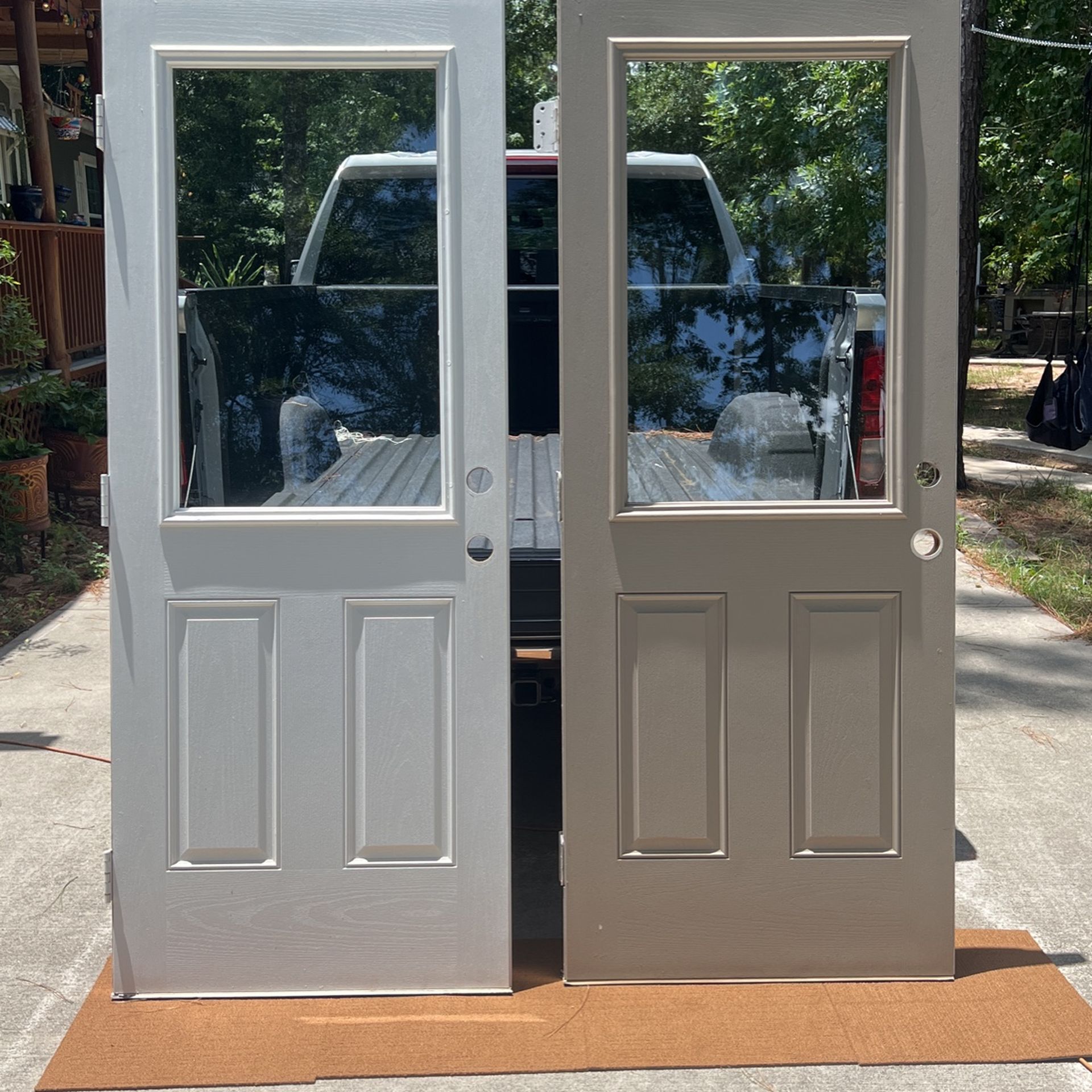 (1)Inside And Outside Exterior Fiberglass Door With Window