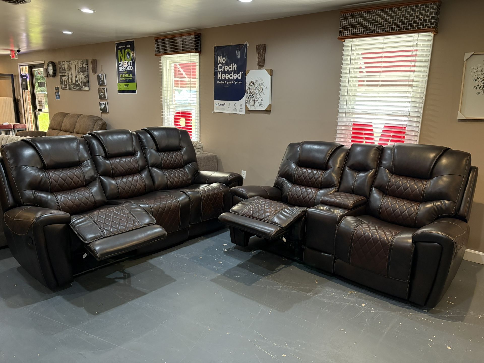 New Sofa & Loveseat Motion Reclining Set