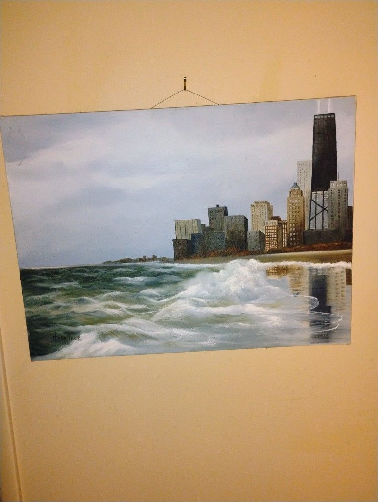 Vintage Painting Of Chicago