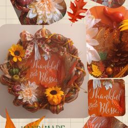 Fall / Thanksgiving Wreath-100% Handmade