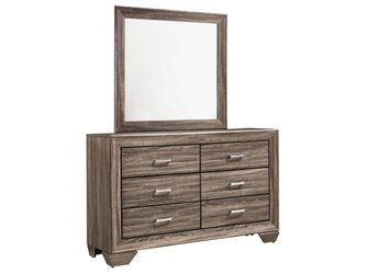Kauffman Washed Taupe Dresser and Mirror