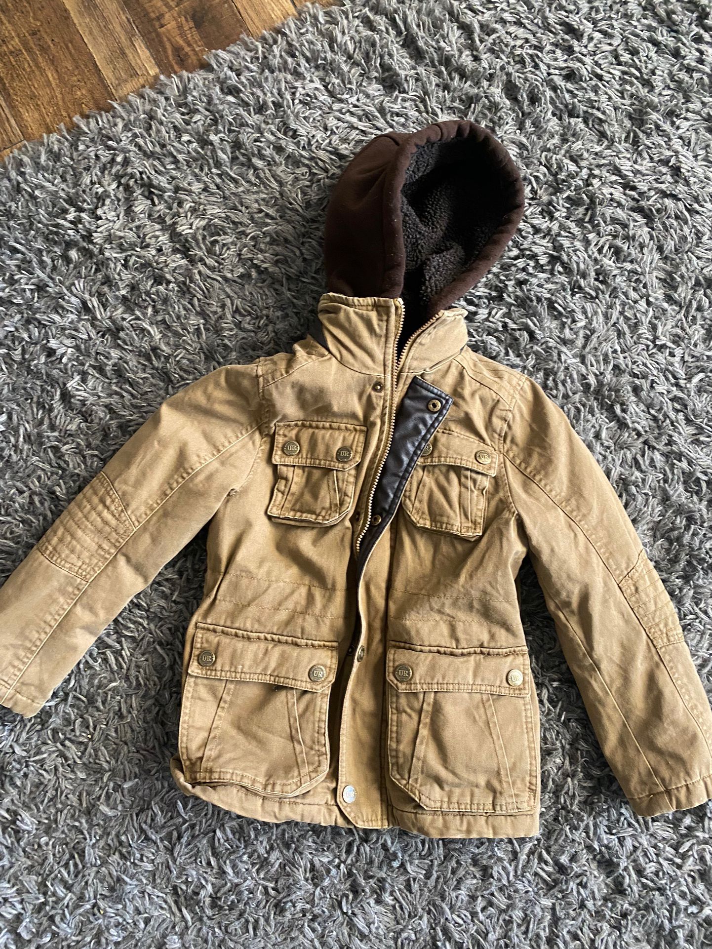 Boys Hooded Jacket - Size S (7/8) 