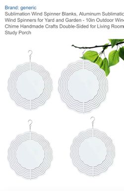 Sublimation Wind Spinner Blanks, Aluminum Sublimatic Wind Spinners for Yard and Garden - 10in Outdoor Win Chime Handmade Crafts Double-Sided for Livin