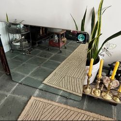 LARGE Vintage Wood Backed Wall Mirror