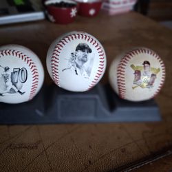 Set Of Three Mark McQwire Souvenir Baseballs