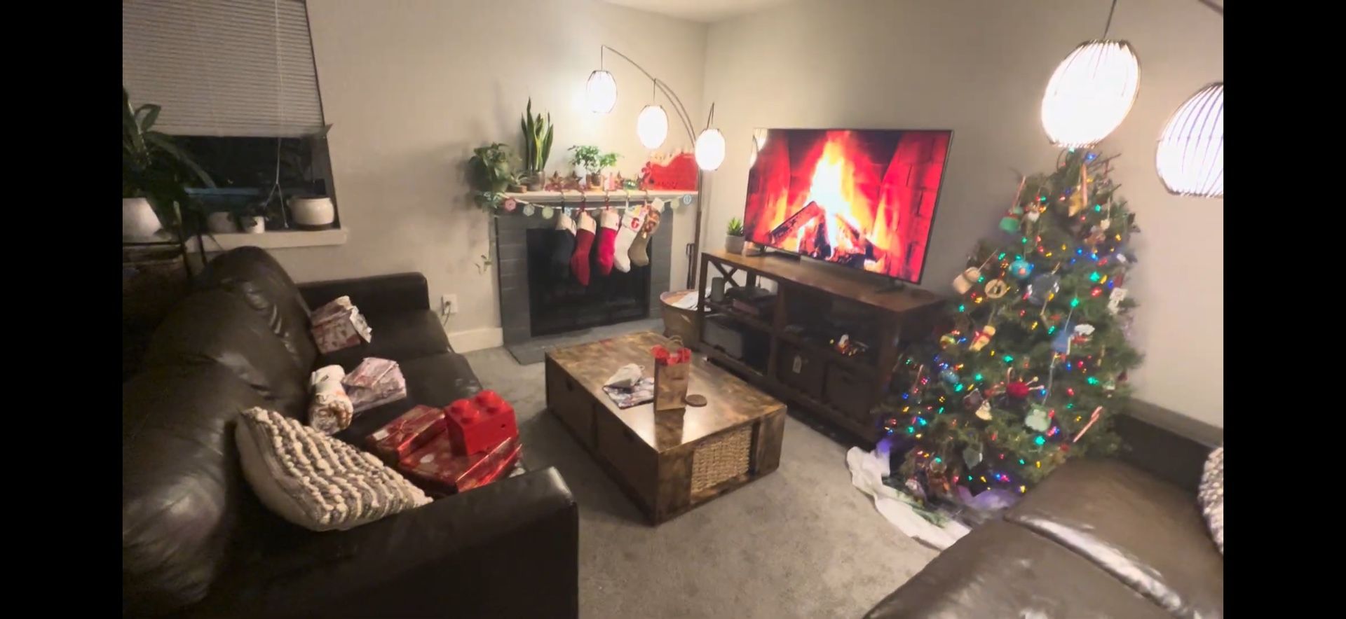 Rustic Coffee Table w/ Woven Storage Bins 